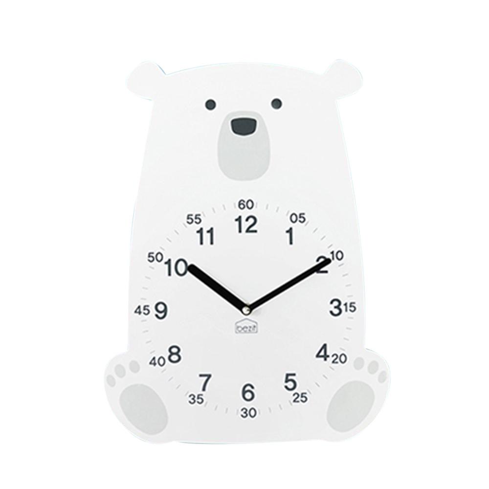 Lovely Polar Bear non-ticking Silent Wall Clock