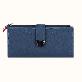full image Butterfly decorated Korea lady women long slim wallet(Blue)