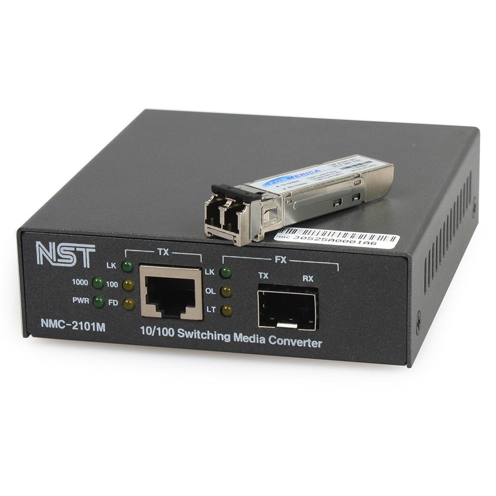 NMC-2101 converts from UTP to optic signal and connect remote networks