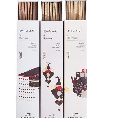 KARAYOUNG Korean Royal Fragrance Incense Sticks Air-Freshener Relaxing 3 Packs (40 Sticks Each)