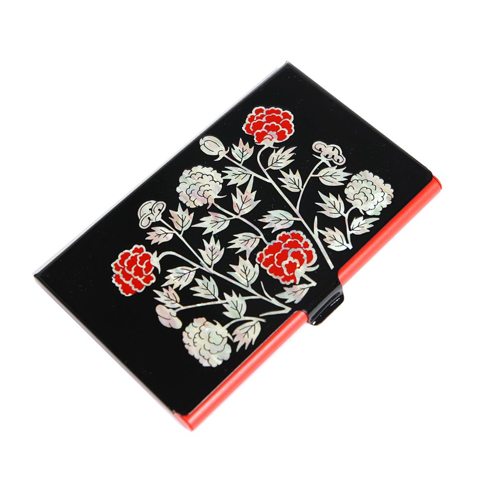 Mother of Pearl Business Card Case Credit Id Name Holder Travel Wallet Art Painting Design