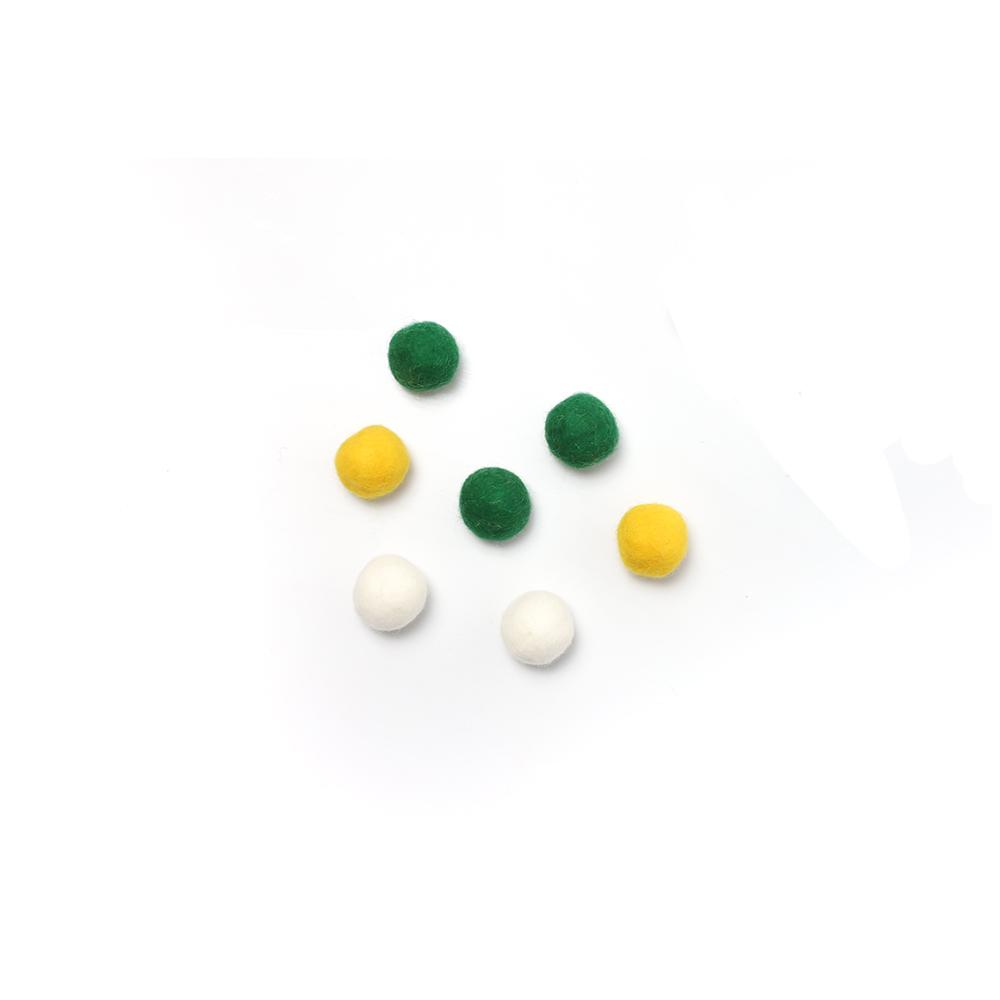 6 wool balls(green and yellow)