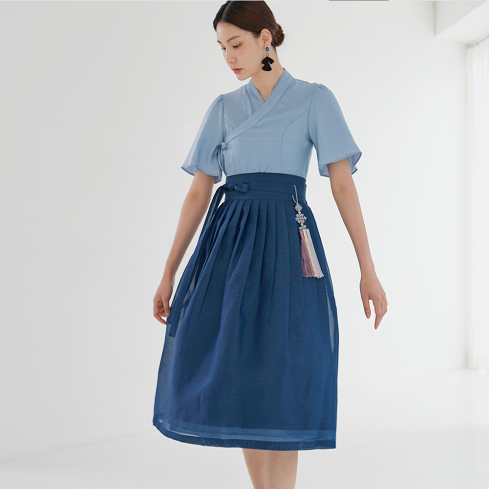 Korean traditional skirt (blue green)