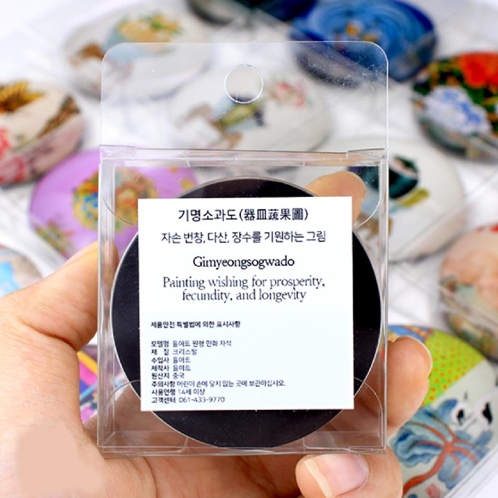 Korean Folk Art Crystal Magnet paperweight for refrigerator, whiteboard, home, office, gift