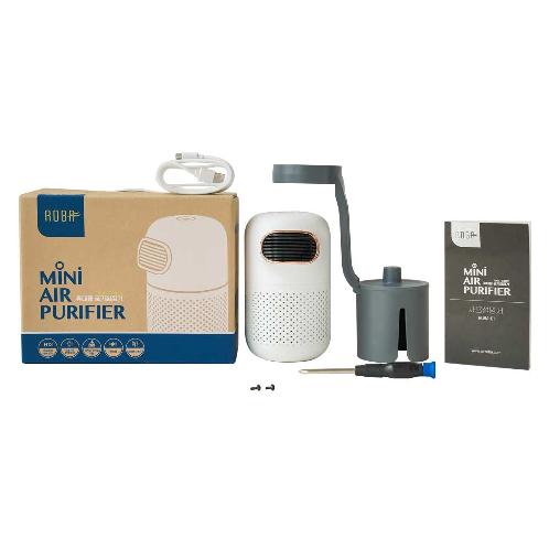 Cheongwoo C&T ROBA Mini Portable Air Purifier + Cup Holder / Color : Cool Gray