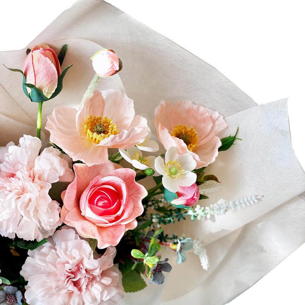 Artificial Poppy Bouquet  (Peach Pink)